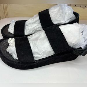 Pedro Garcia Black Wedge Sandal